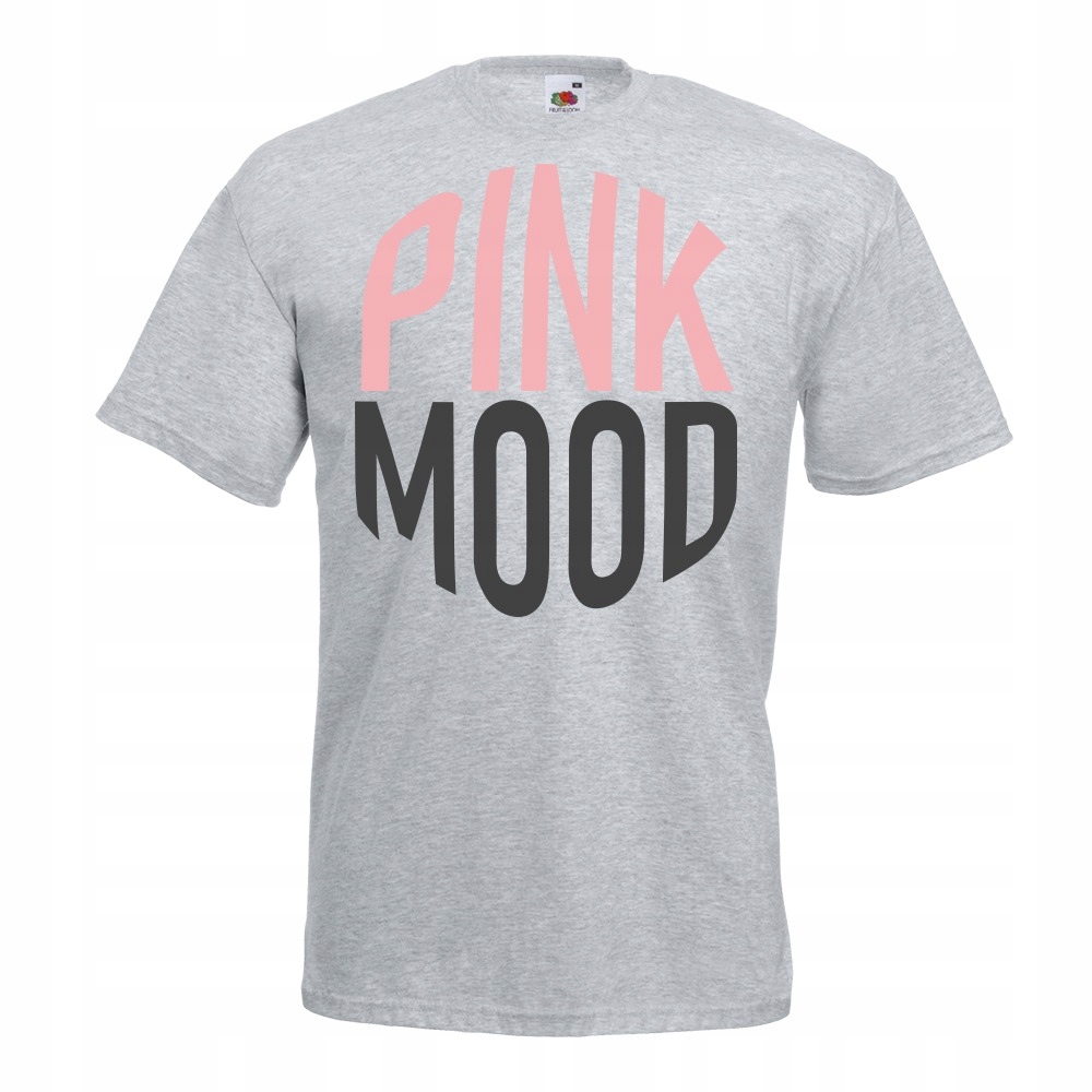 

Koszulka pink mood różowy róż S szara