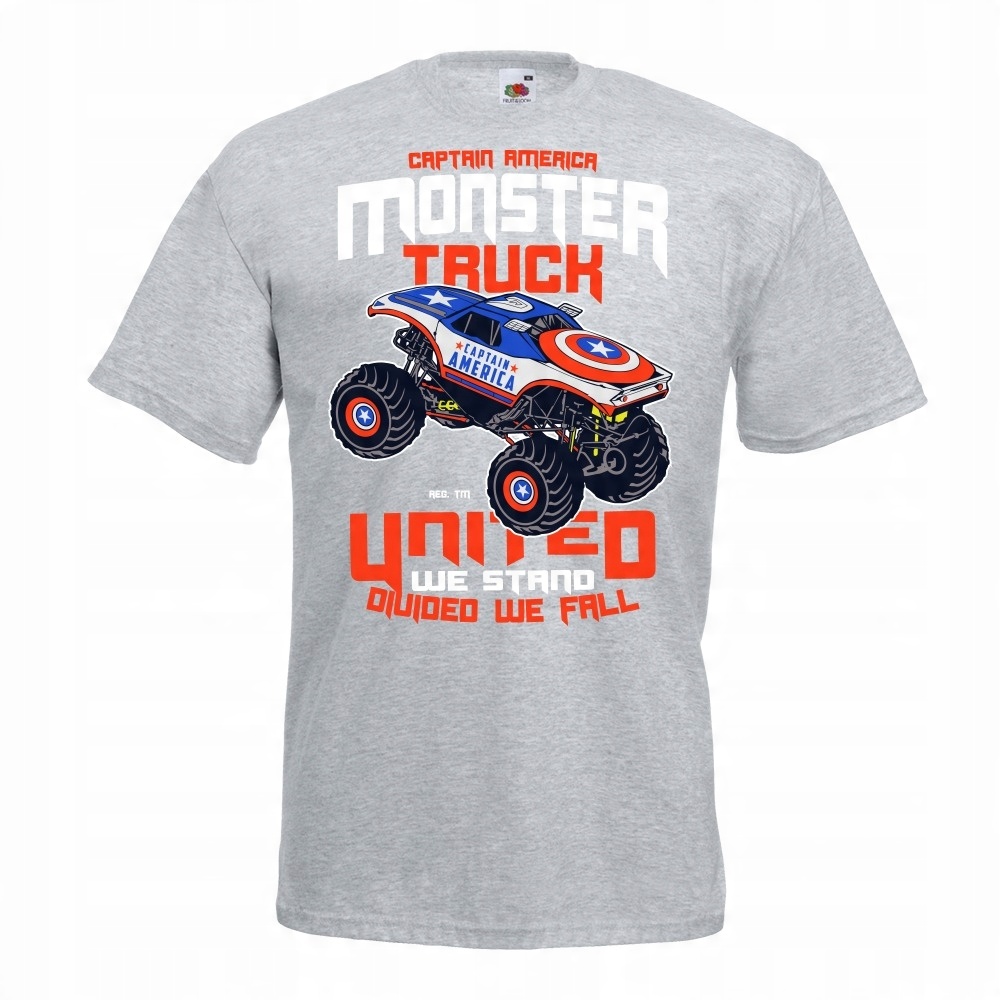 

Koszulka monster truck captain america L szara