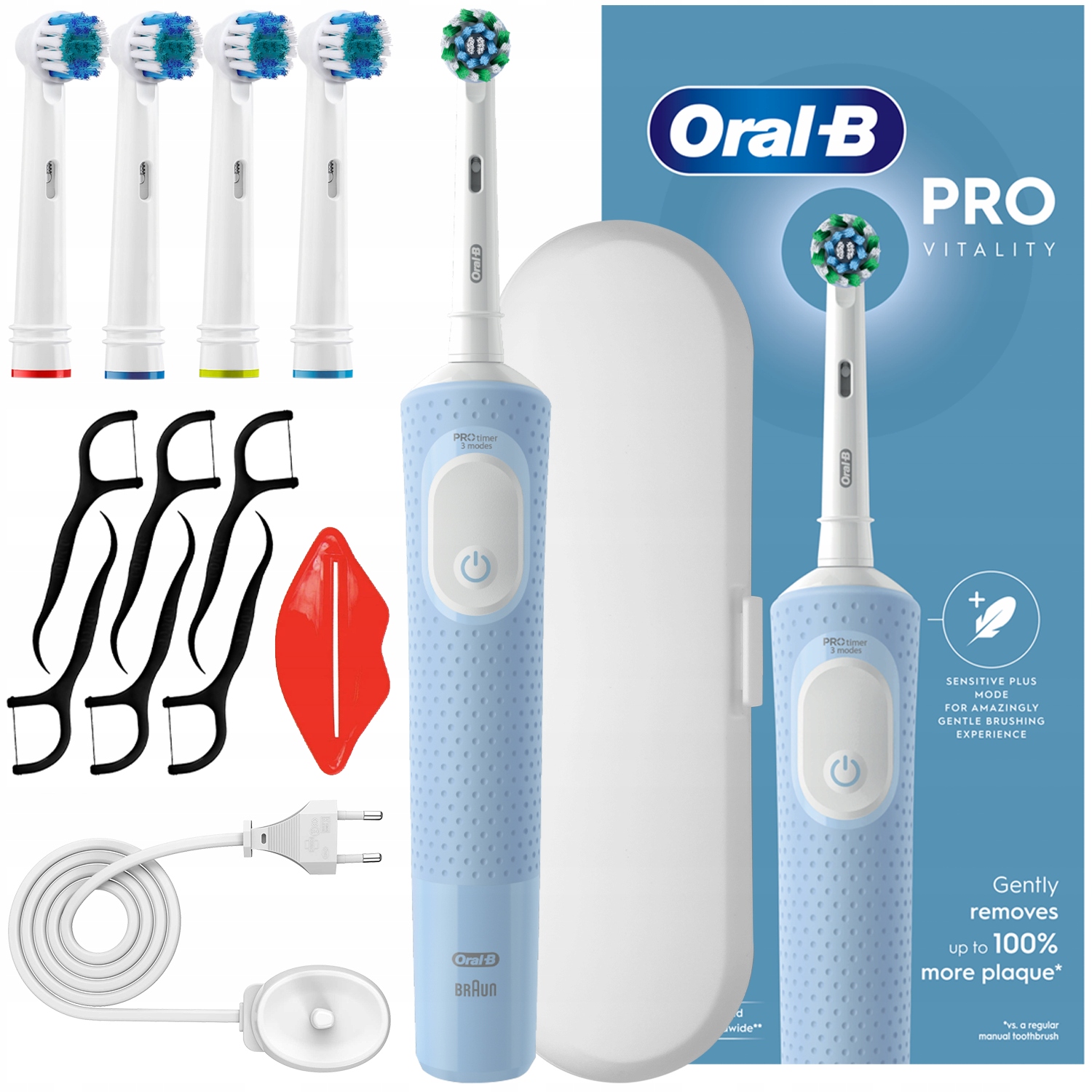 Zestaw Elektryczna Szczoteczka Do Zębów Oral-b Vitality Pro D103 Niebieska