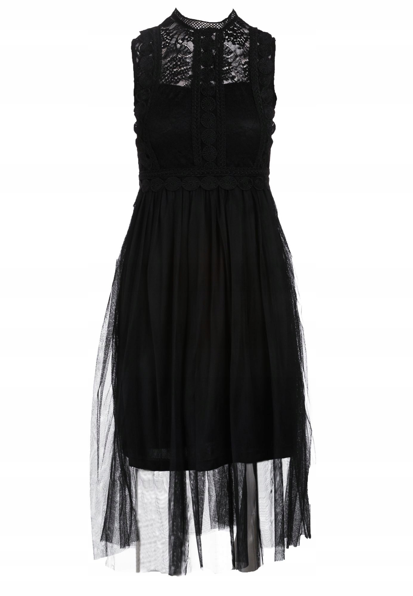 

Renee Czarna Sukienka damska S/m Rozkloszowane