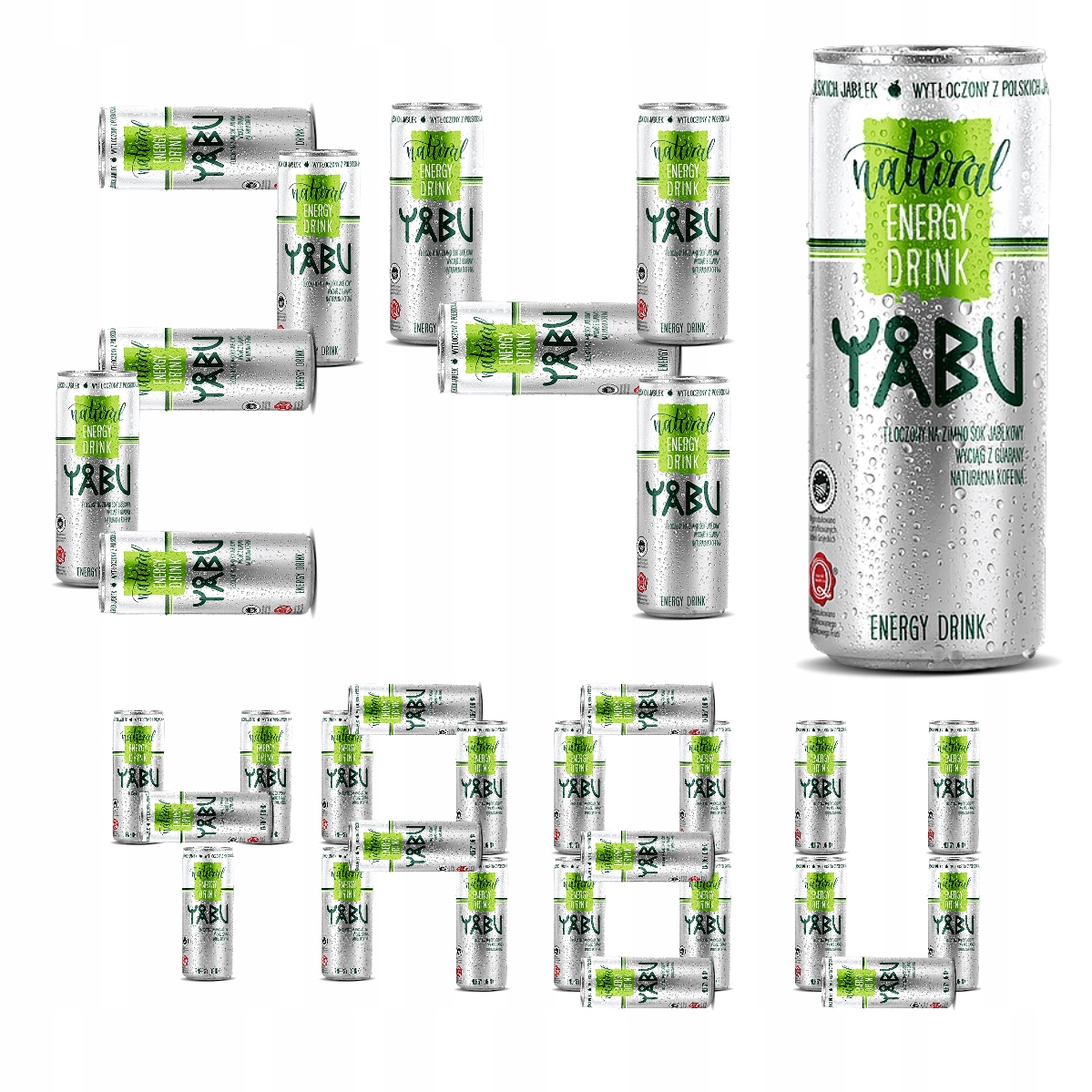 24 x Yabu Natural Energy Jablečný nápoj 250 ml Set Bez Přidaného Cukru Nápoj