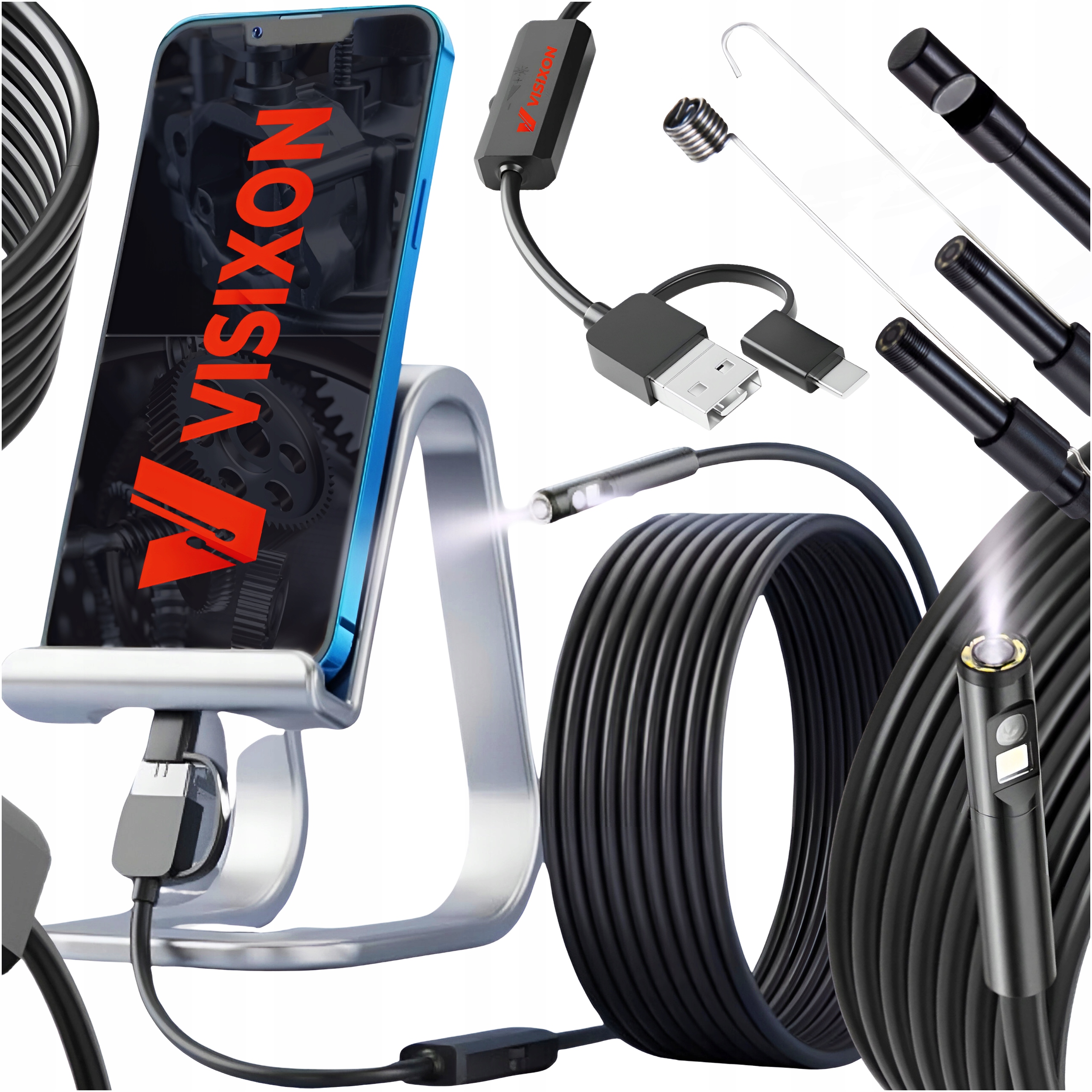 KAMERA INSPEKCYJNA ENDOSKOP 2x KAMERA FULL HD DO TELEFONU 3M VISIXON PIXEL