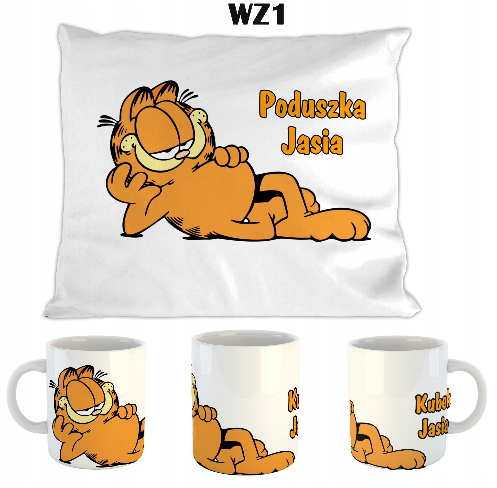 ZESTAW PODUSZKA KUBEK GARFIELD GWIAZDKA IMIĘ Marka PROPAGANDA