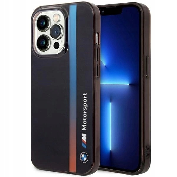 Etui Bmw IML Tricolor Stripe na iPhone 14 Pro czarne