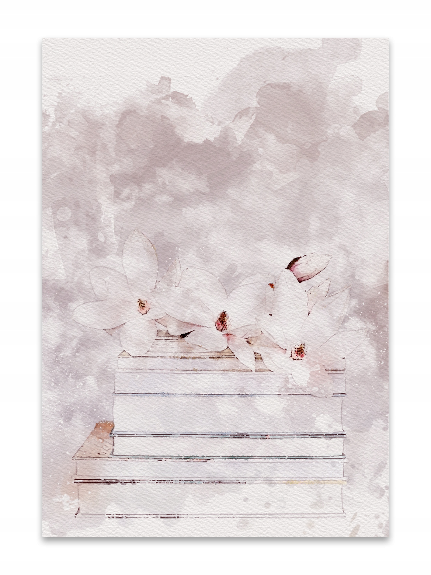 

Plakat Pudrowy shabby chic Prowansja Książki 30x40