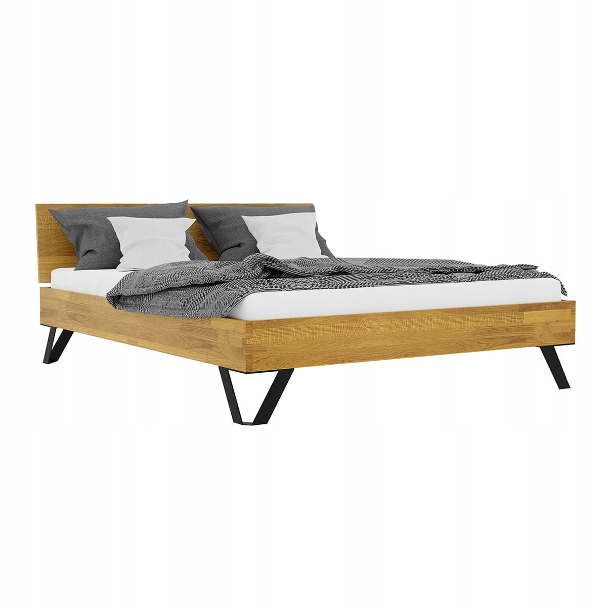 Łóżko drewniane dębowe Toro z zagłówkiem Classic 160x200