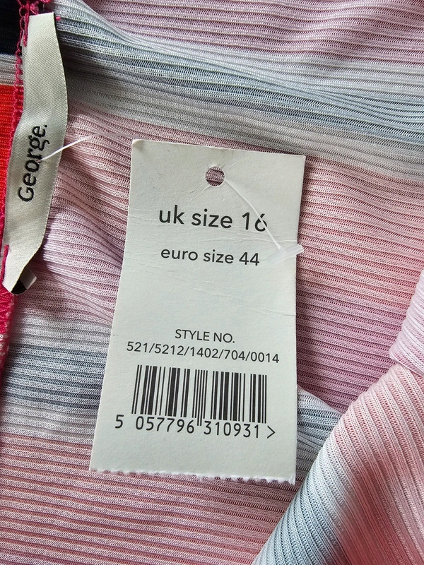 George spódnica midi asymetryczna pasy prążek multi 44 Wzór dominujący paski