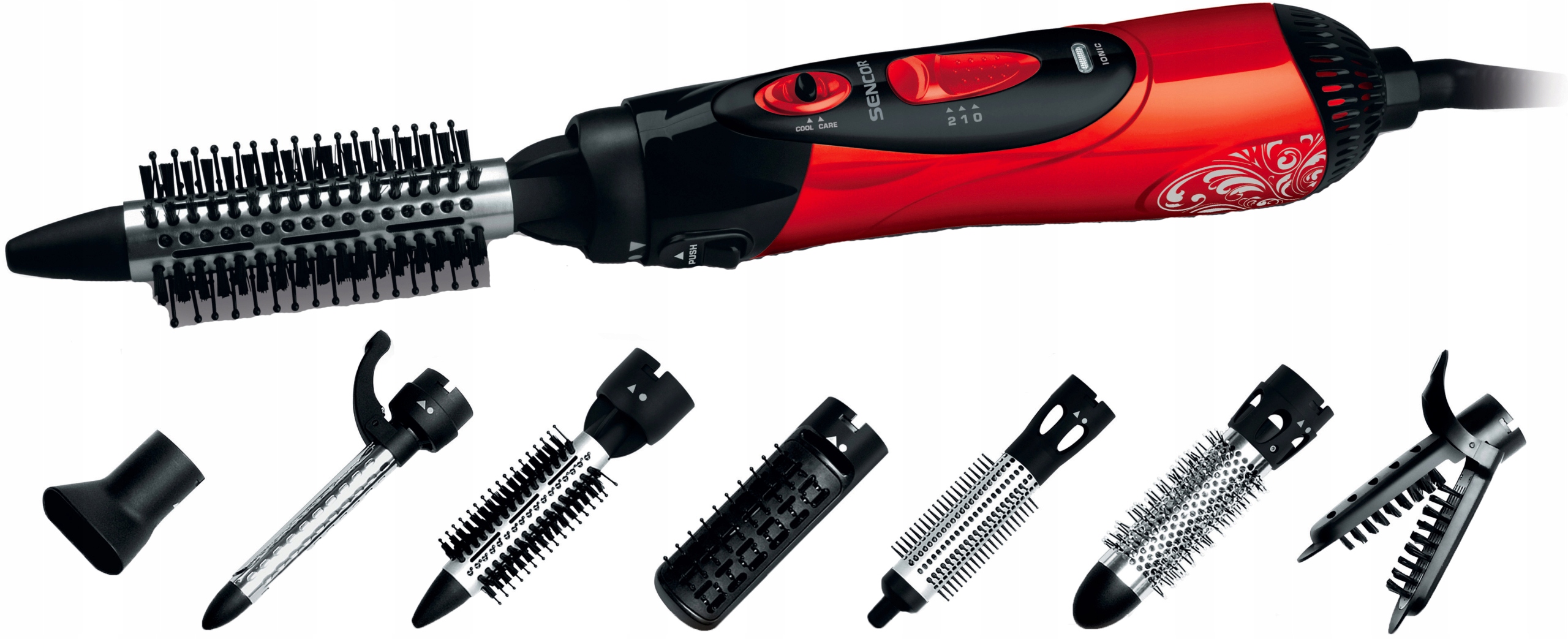 Lokówko-suszarka Sencor SHS7551RD Jonizacja 7 nasadek prostownica 1000W