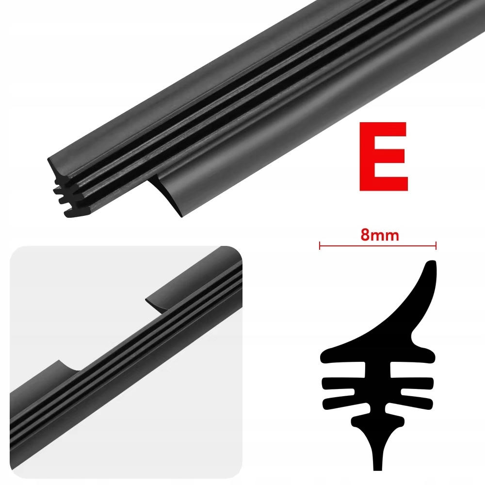 Gumki do wycieraczek ze spoilerem Tpu (typ Valeo Bosch Denso) 2x700mm E