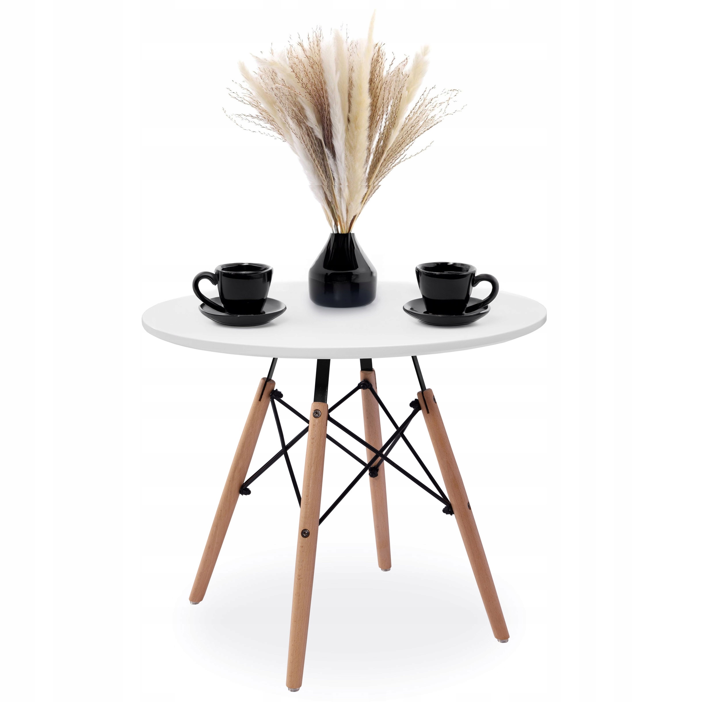 Kávový Stolek Kulatý 60 cm Bílý Skandinávský Malý Dsw Lavička Stůl Mdf Obývací Pokoj