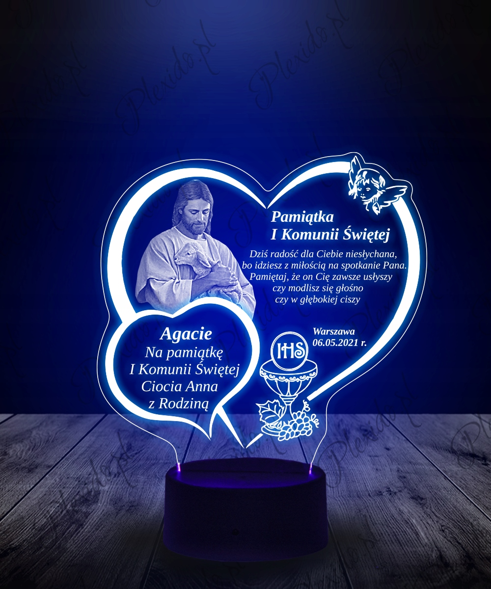 Lampka Plexido Statuetka Led Pamiątka Pierwsza Komunia Święta Jezus Kod producenta 5905342841883