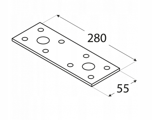 LP4 ŁĄCZNIK PŁASKI PŁYTKA CIESIELSKI 280x55x2,5mm EAN (GTIN) 5907708144447