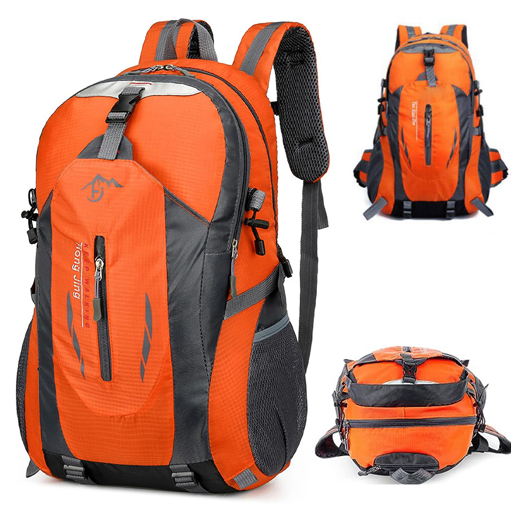 Plecak Górski 40L Pojemny Z Kieszonkami Na Camping Wędrówki Rower Orange
