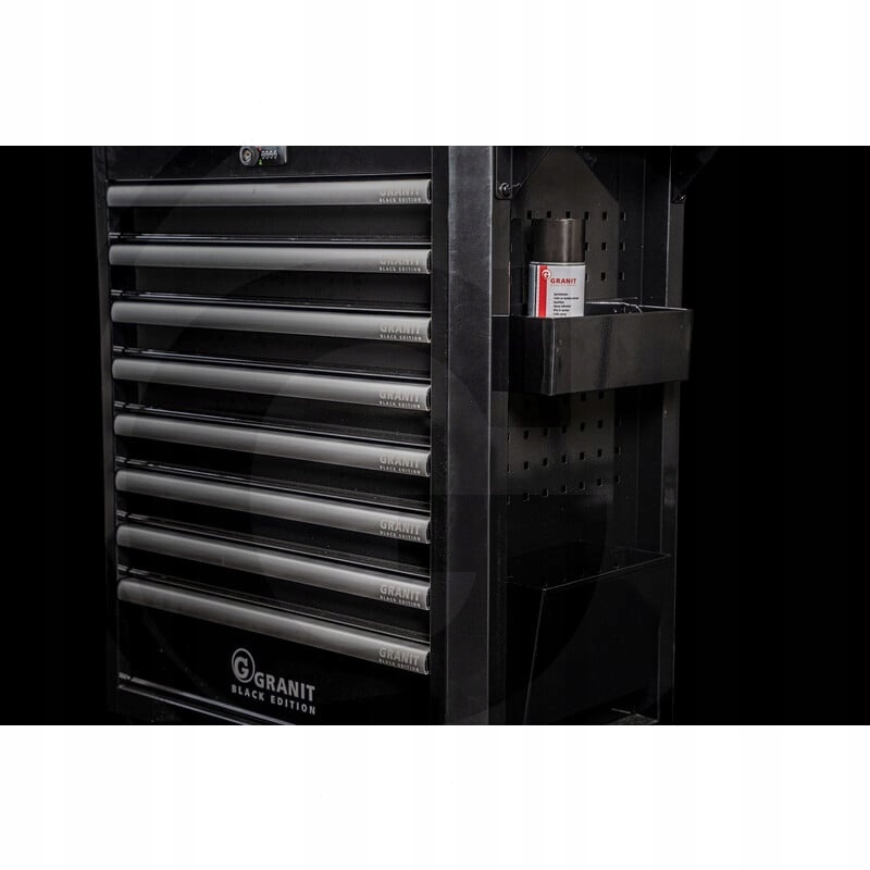 Czarny Wózek Warsztatowy DynamicPro z 8 Szufladami i Systemem Bezkluczykowy Marka Granit