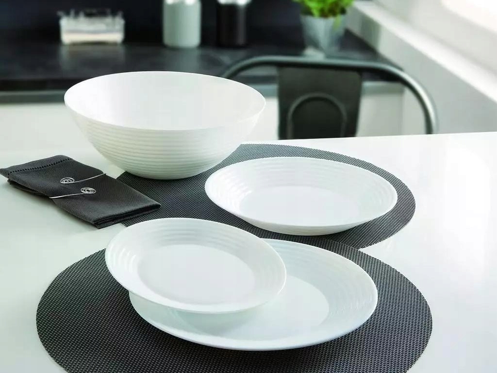 ZESTAW OBIADOWY LUMINARC SERWIS BIAŁY 19 EL 6 OSÓB Kształt Okrągły