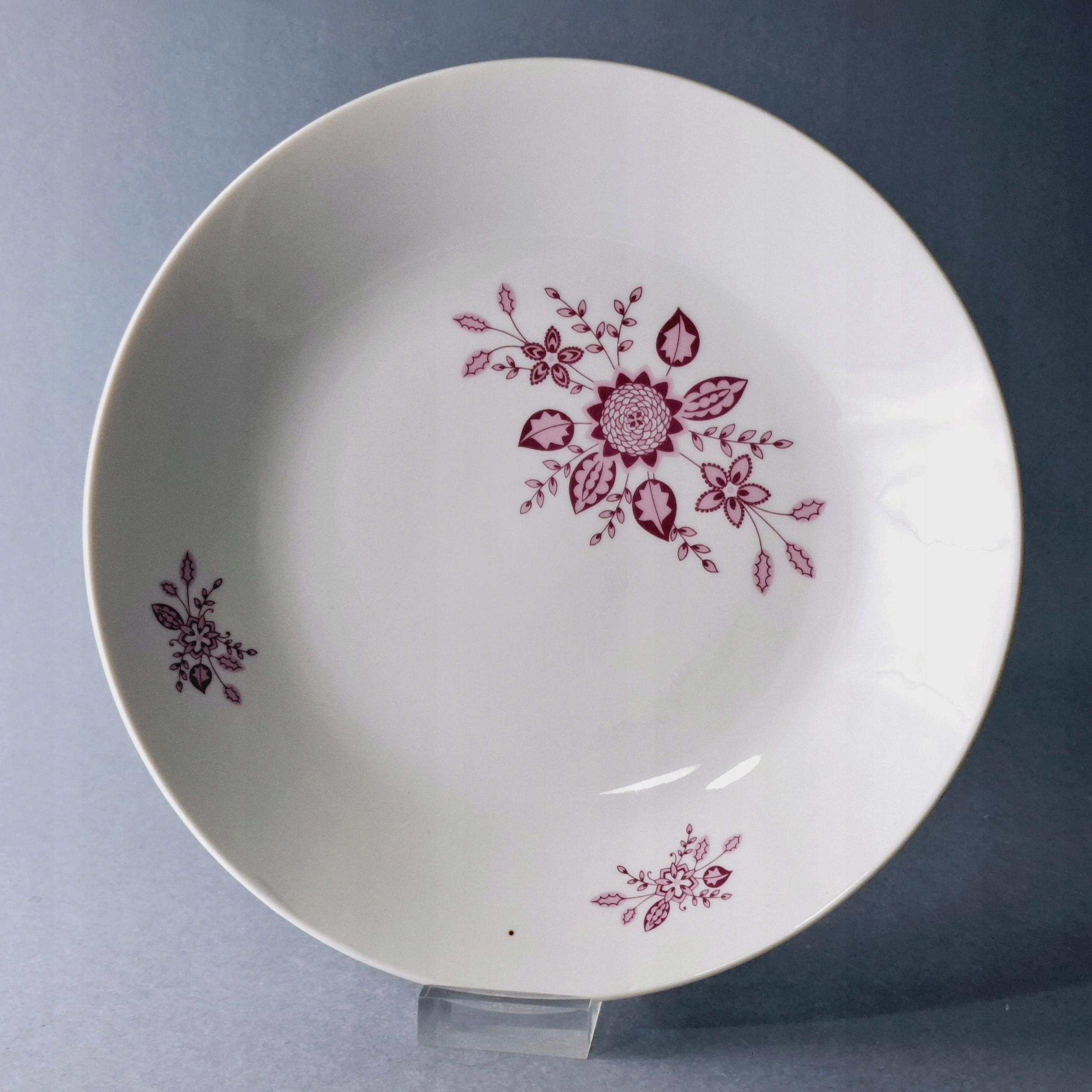 lata 60/70-te PORCELANOWA PATERA RÓŻOWE KWIATY