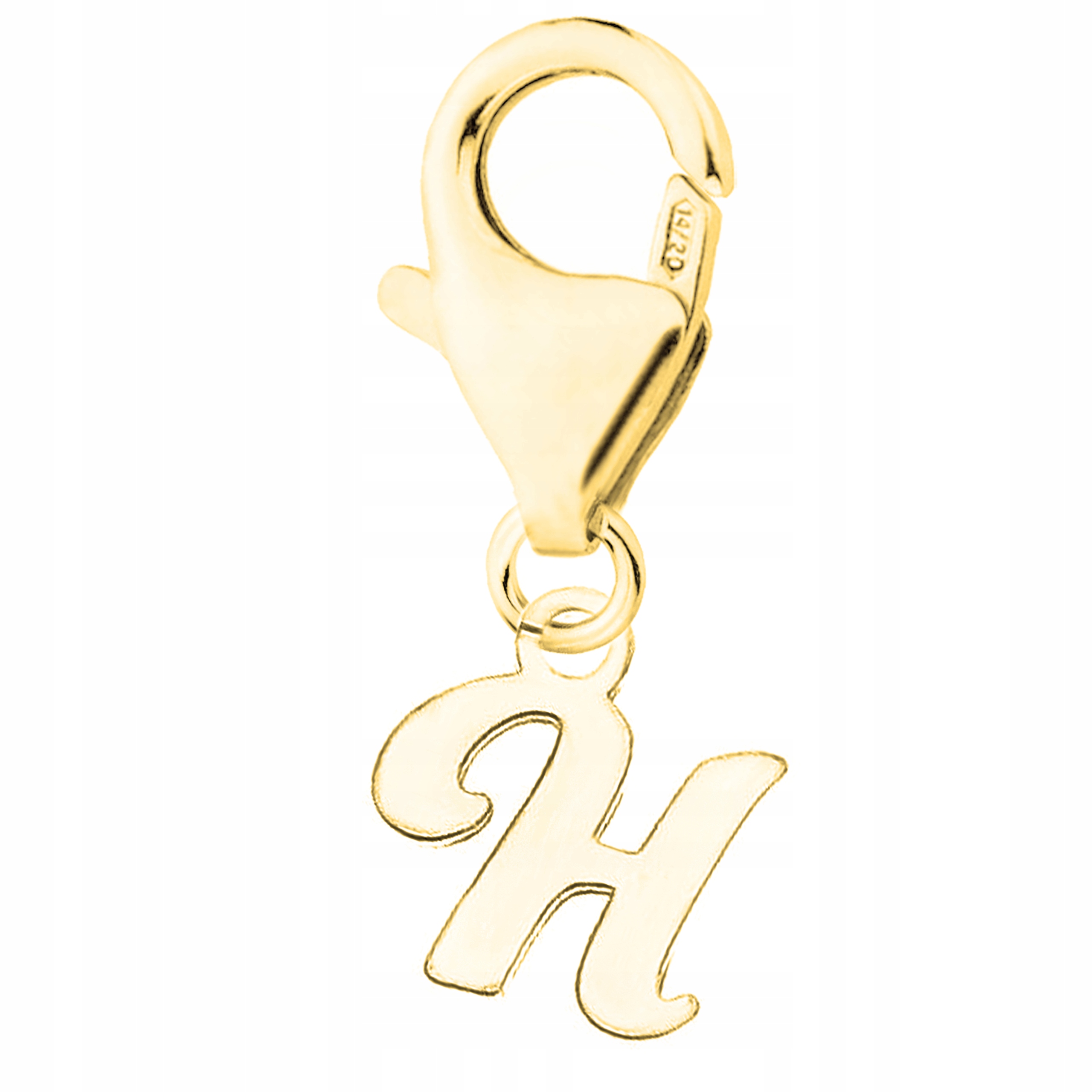 Zlatý přívěsek s iniciálou písmenkem Symbol Písmeno Iniciál H Stříbro 925