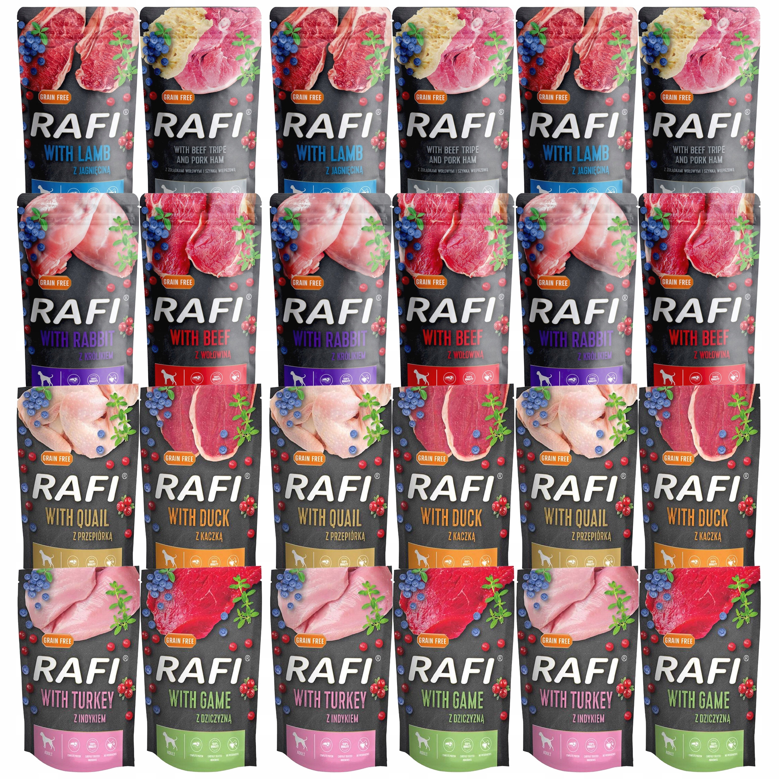 Levně Dolina Noteci Rafi Krmivo mokré pro psa mix chutí 24 x 500 g