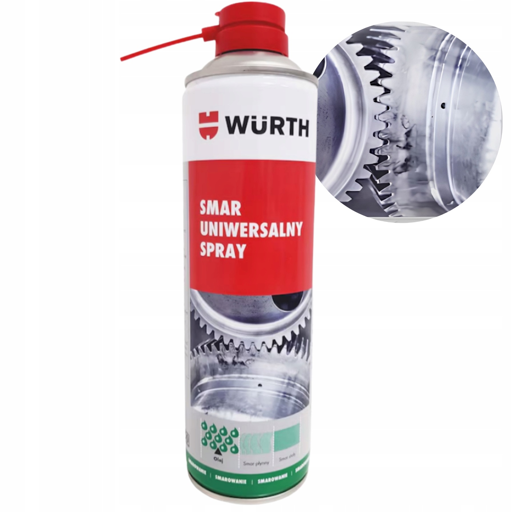 Smar do zawiasów suwaków kół łańcuchowych lin uniwersalny spray Wurth