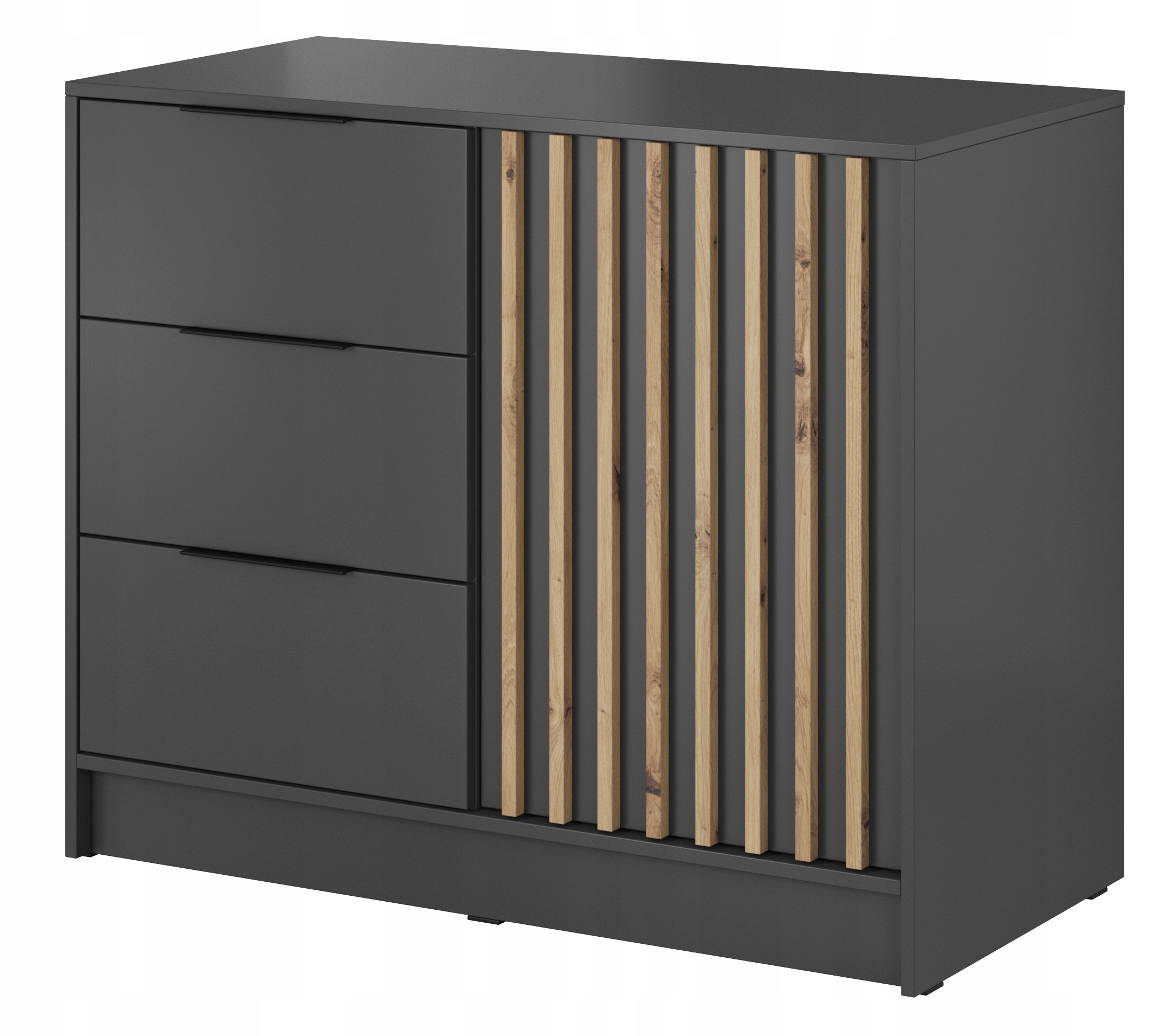 

Nowoczesna komoda z lamelami Niko 2 grafit