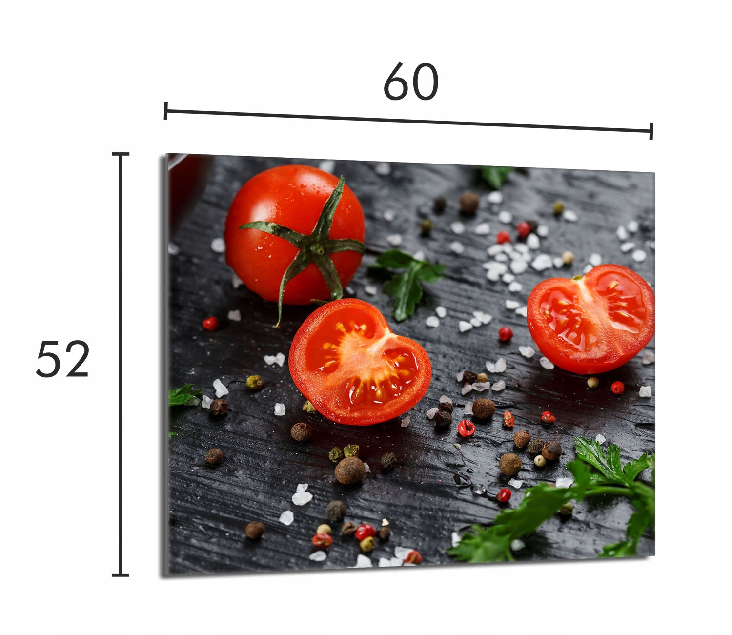 Skleněná ochranná deska na sporák 60x52 Rajče