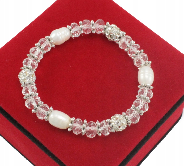 

Bransoletka Koraliki Faset Perły Hodowlane