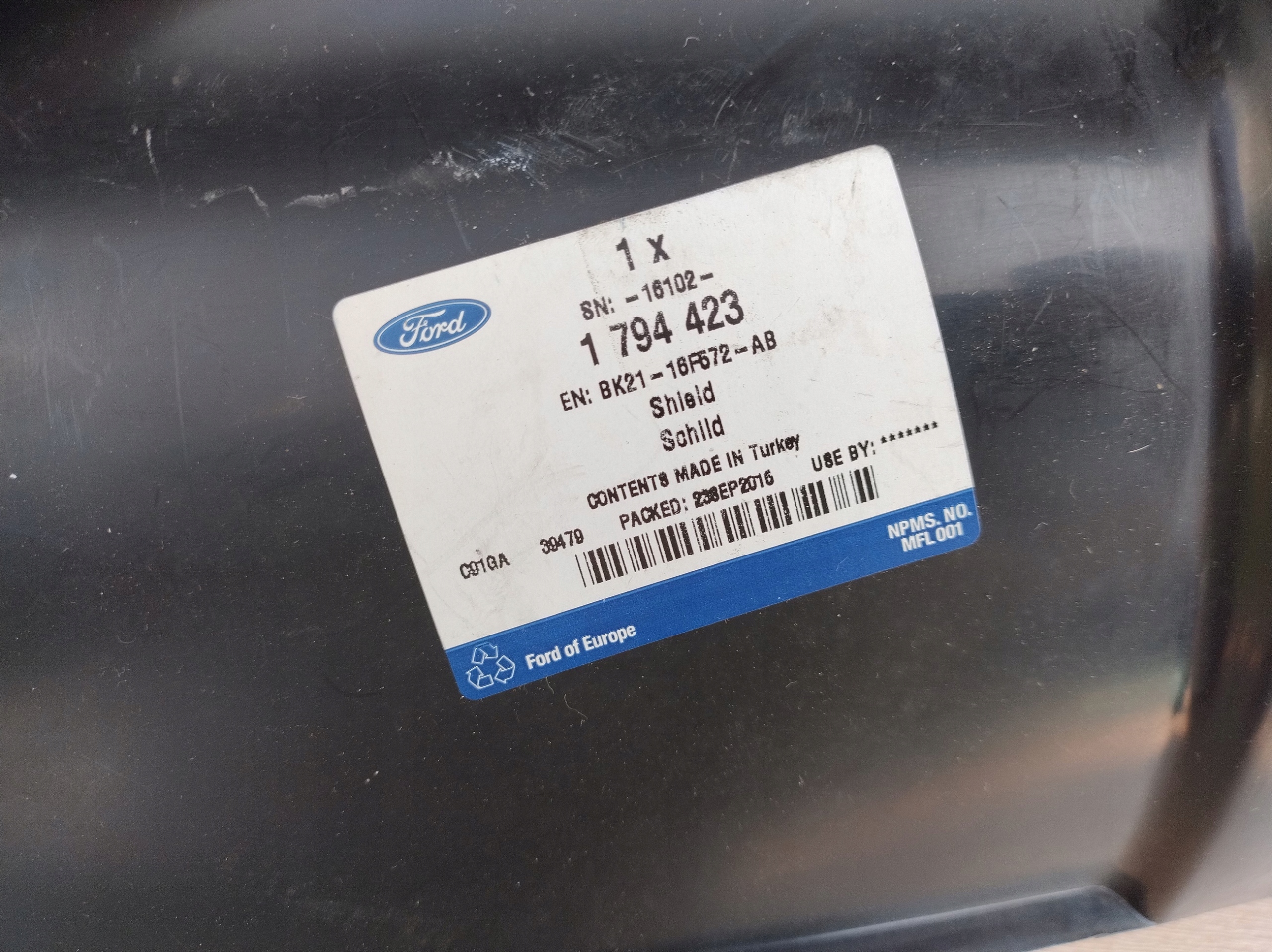 FORD TRANSIT CUSTOM mudguard left front TOURNEO MK8