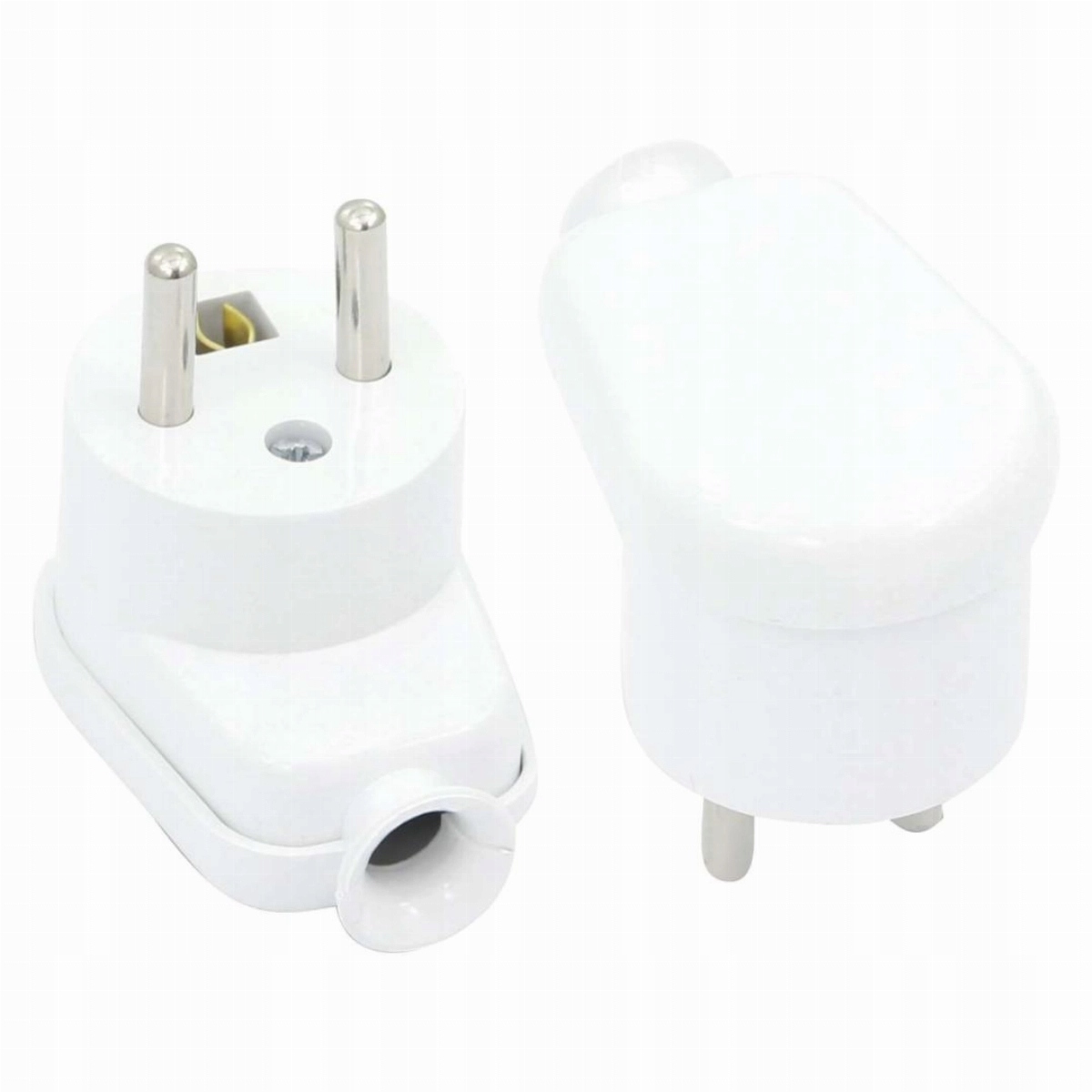 Wtyczka kątowa 2p+Z 16A 250V biała