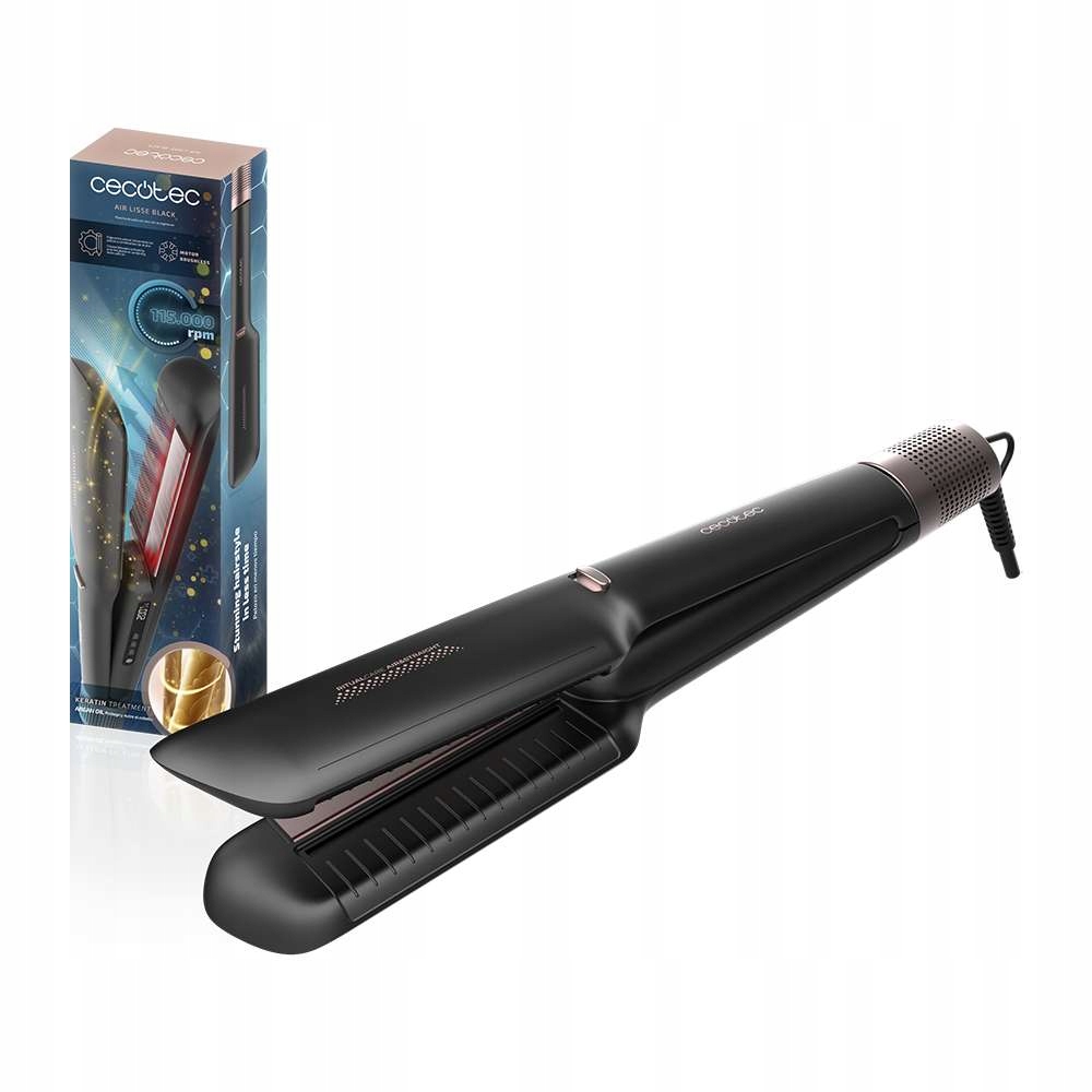 Žehlička Na Vlasy Cecotec Air Lisse Black Ionizace 3 režimy Černá