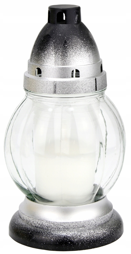 

Znicz Mały srebrny Kula przeźroczyste szkło. 30h