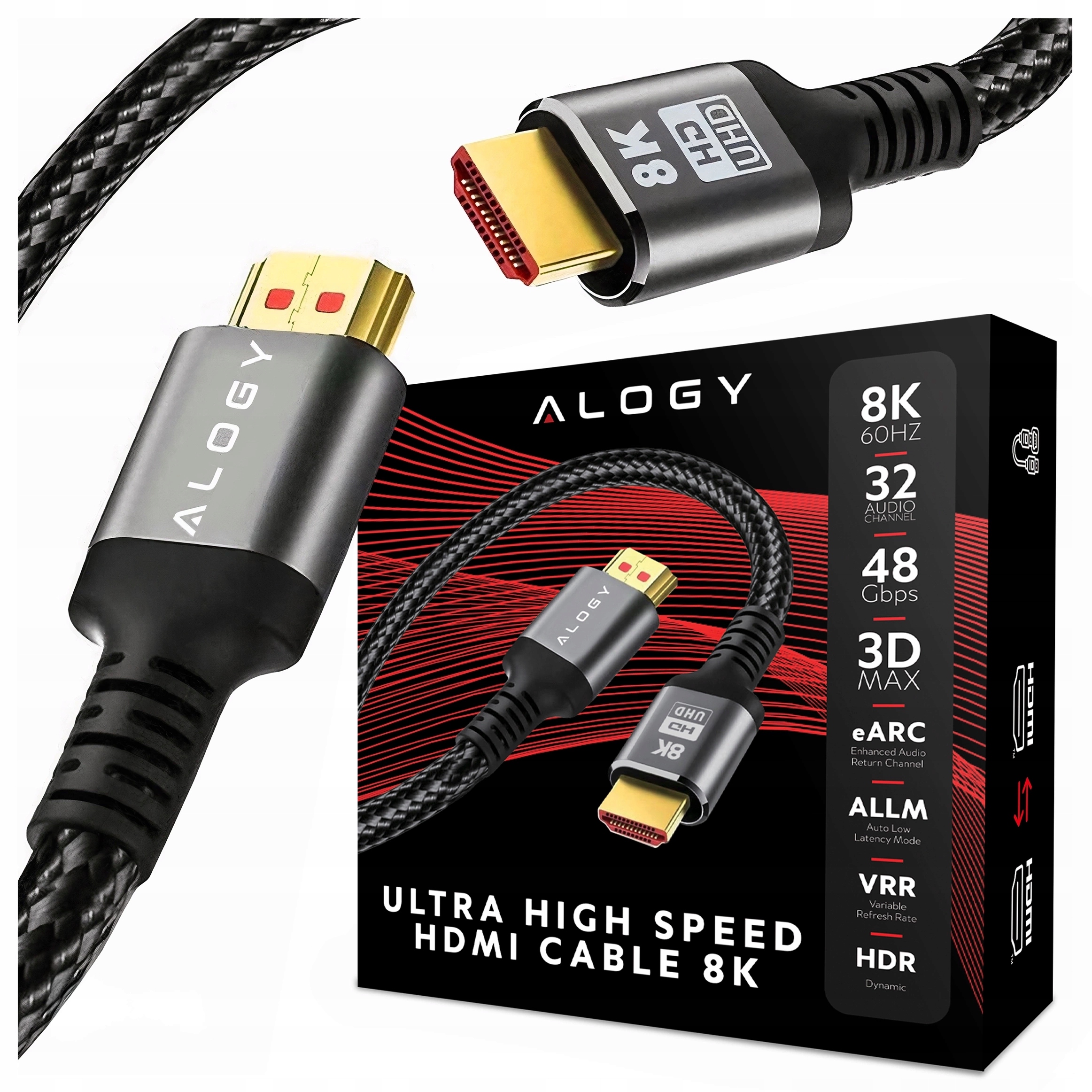 Ultra Rychlý Kabel Hdmi 2.1 8K 4K eARC Alogy Premium 15 m