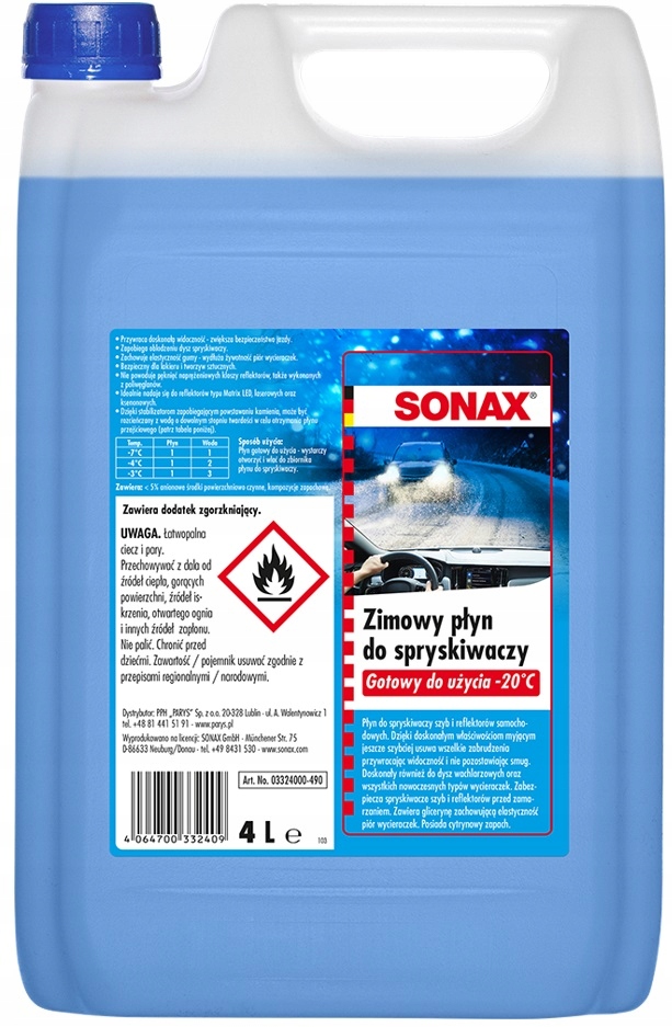 

Sonax Zimowy Płyn Do Spryskiwaczy 4L -20C Cytryna