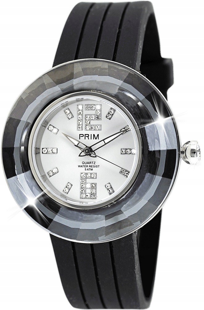 Zegarek damski Prim Czech Made Preciosa Crystal Time czarny kryształ