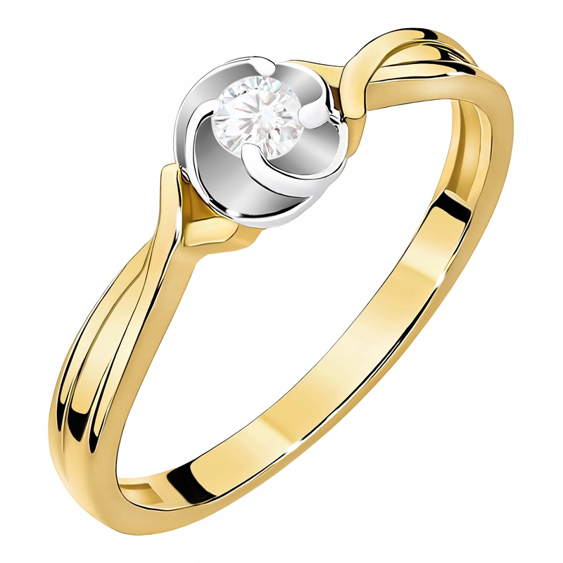 Prstýnek s Briliantem 0,10 ct Šroubovák