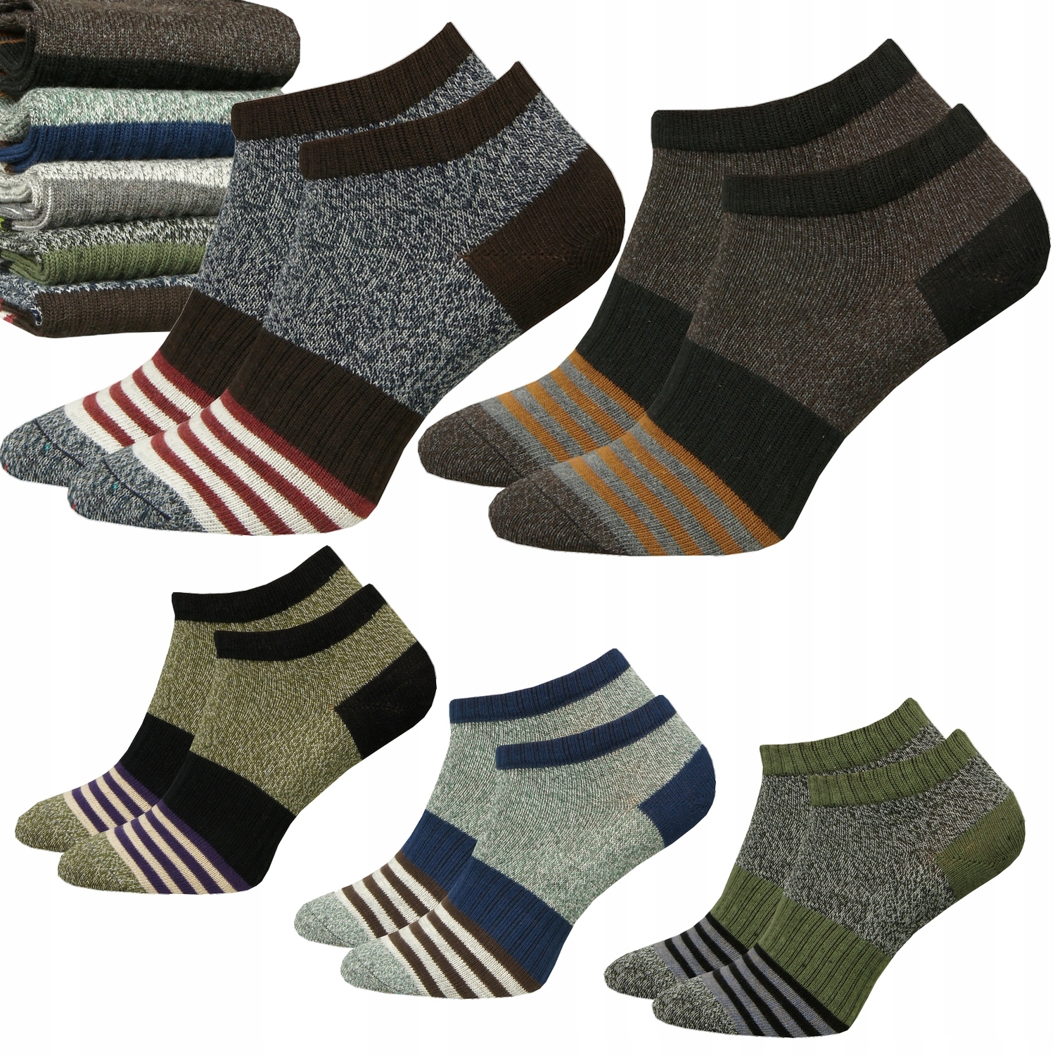 

5x Stopki Bawełna Męskie skarpety ciemne 40-44 K