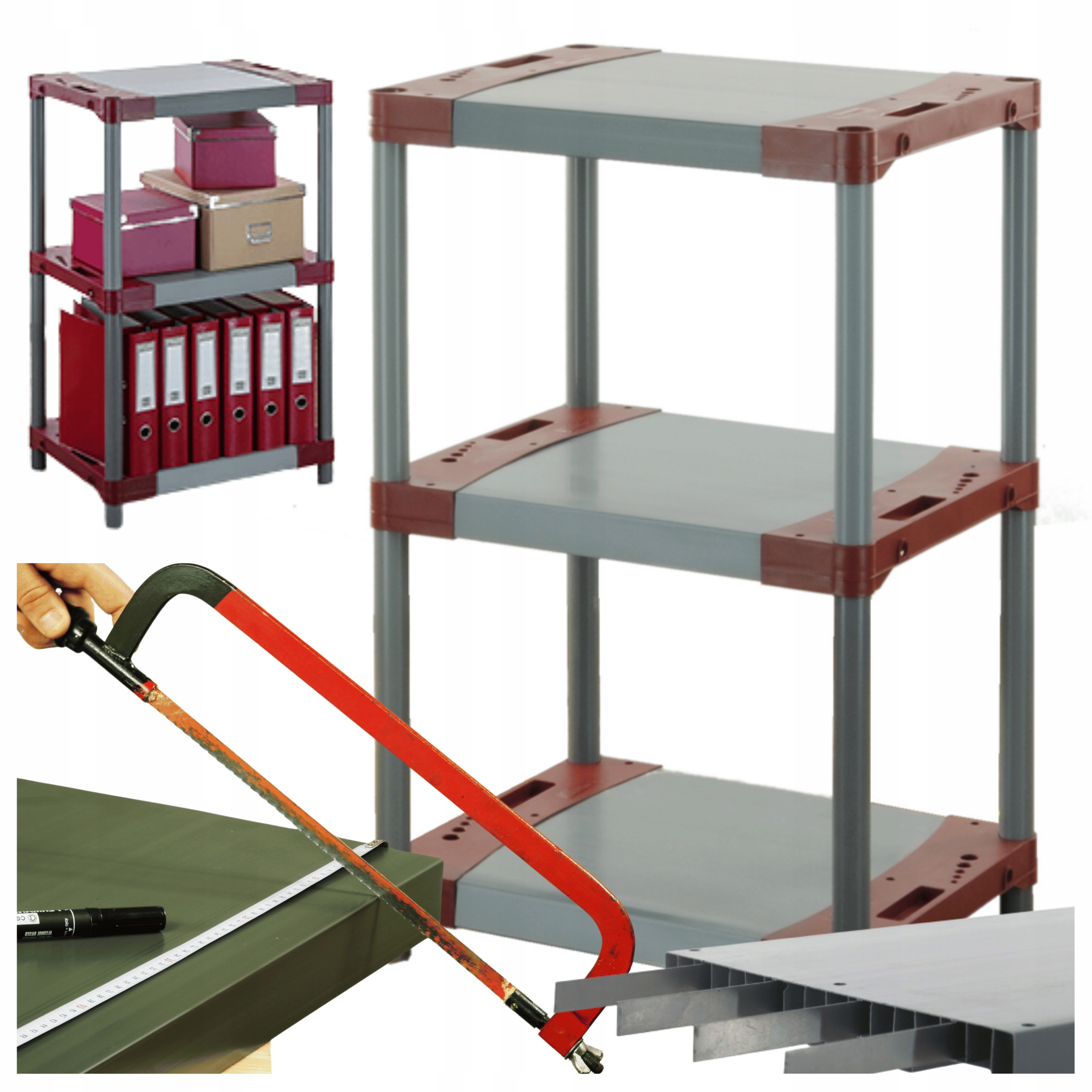 Plastový regál do sklepa Vyztužený 98x90x46 cm 97%RECYKLOVATELNÝ Eco