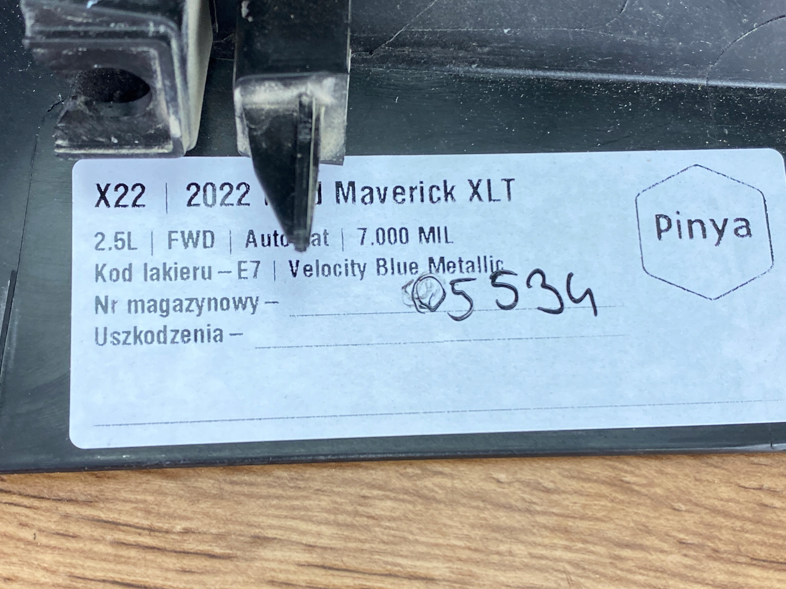 upper moulding slupka C Ford Maverick 2022+ USA