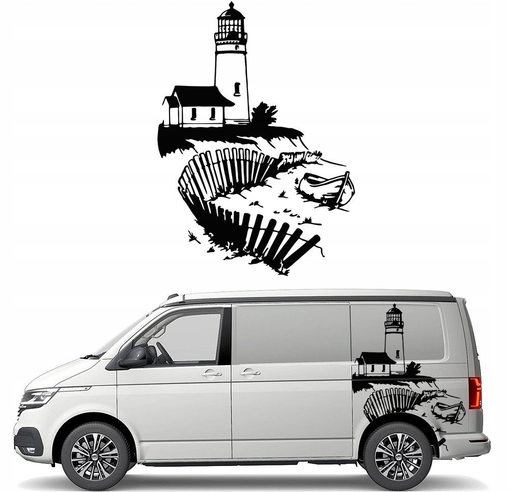 Nalepka Grafika pro karavan a přívěs Námořní Lampa Loďka Loď 90x125