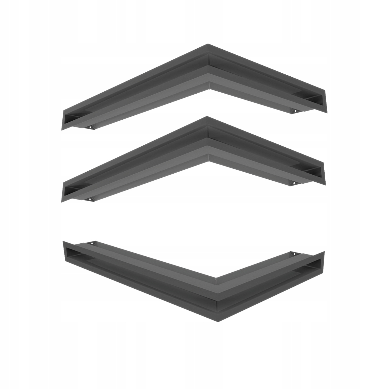 Krbová mriežka Kratki Luft Grafitová 6x60x40 Pravá Ventilácia Sada 3