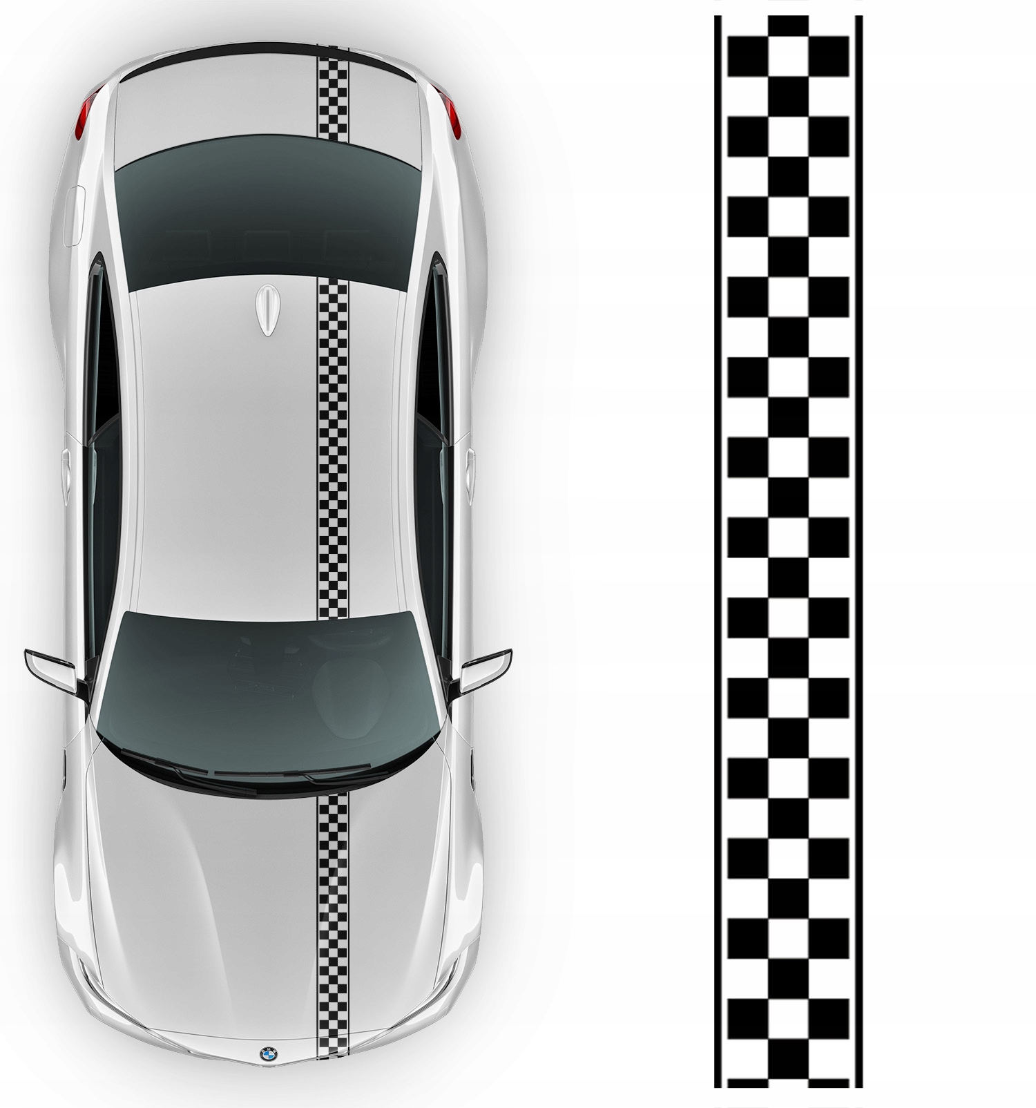 Samolepka Grafika na auto Pásek Šachovnice 11x354 Barvy