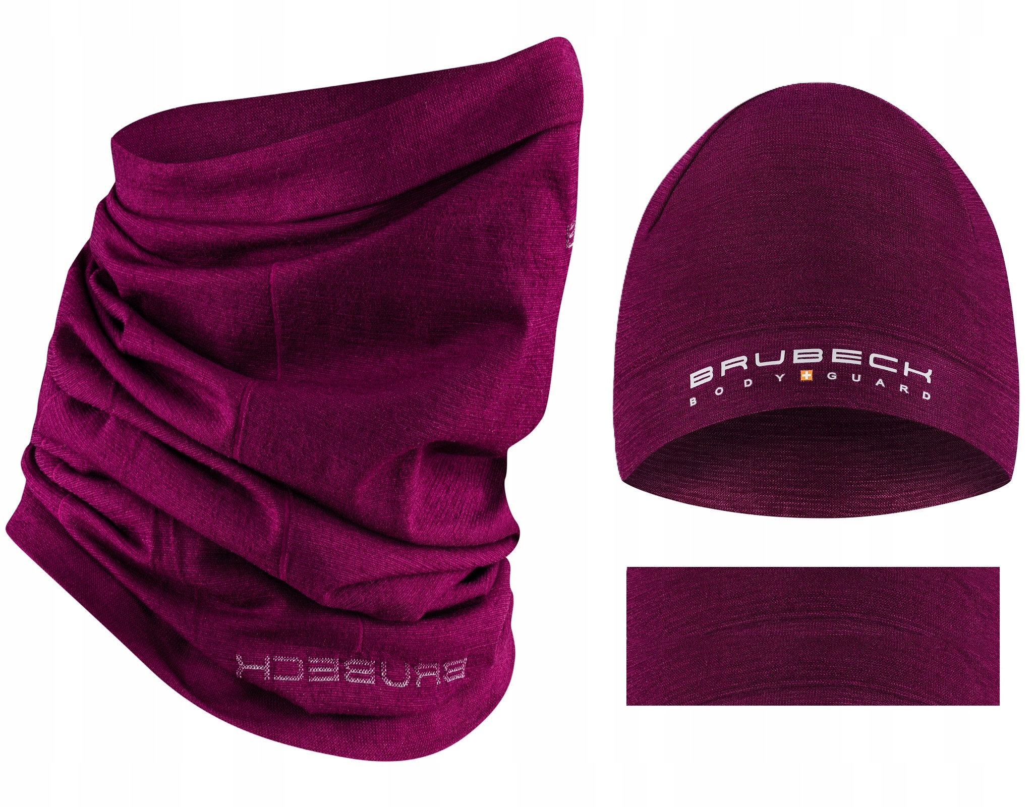 Zestaw Zimowy Czapka Merino Komin Wełniany Turystyczny Brubeck Wool S-m