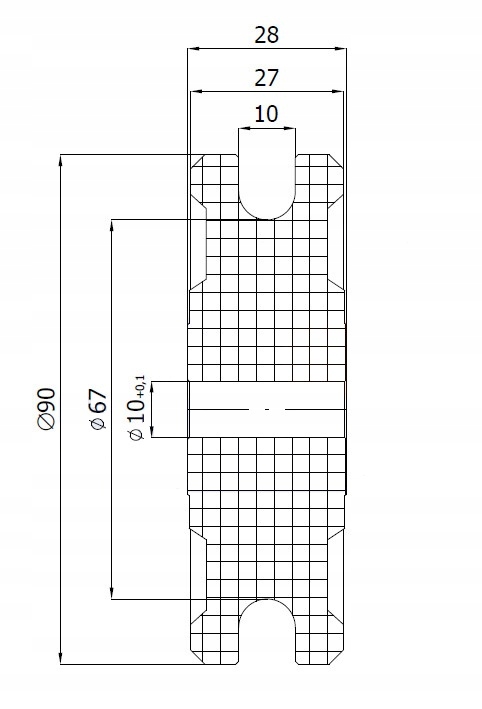 fi 90 ROLKA ROLKI DO ATLASU NA LINĘ LINKĘ 10 SZOTY BLOCZKI WYCIĄG otwór 10 Kod producenta C90/10