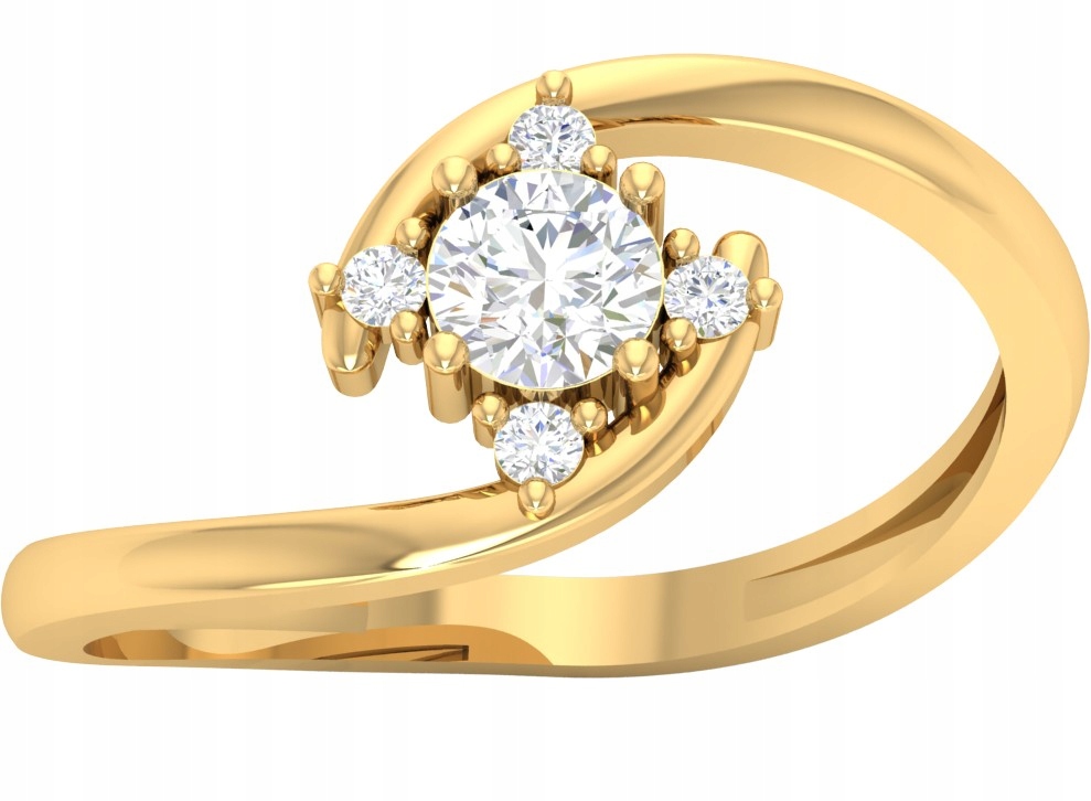 Zlatý Prstýnek Dámský Prsten S Ryzost 585 Zirkony