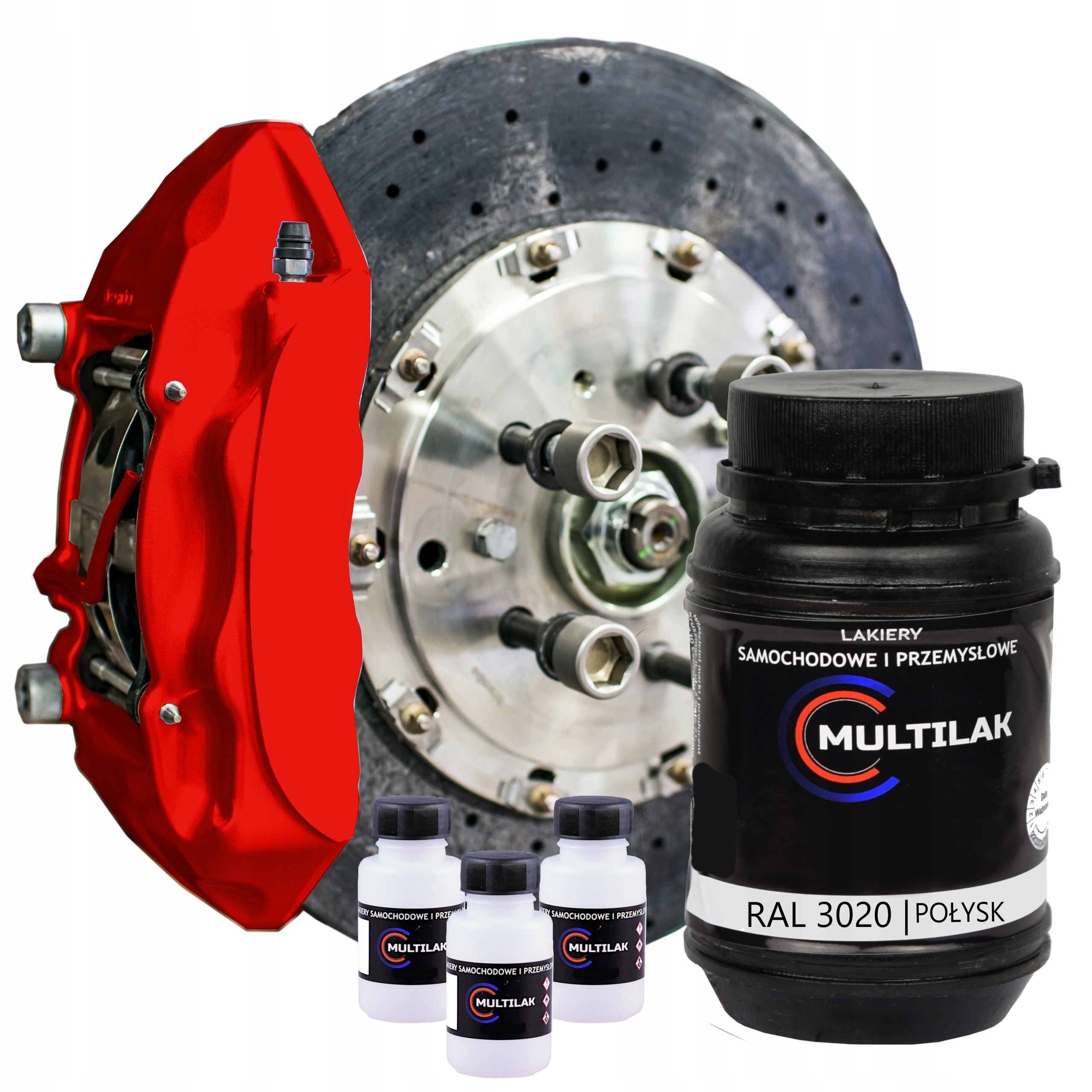 Lakier bazowy Multilak do zacisków hamulcowych RAL 3020 połysk 505 ml