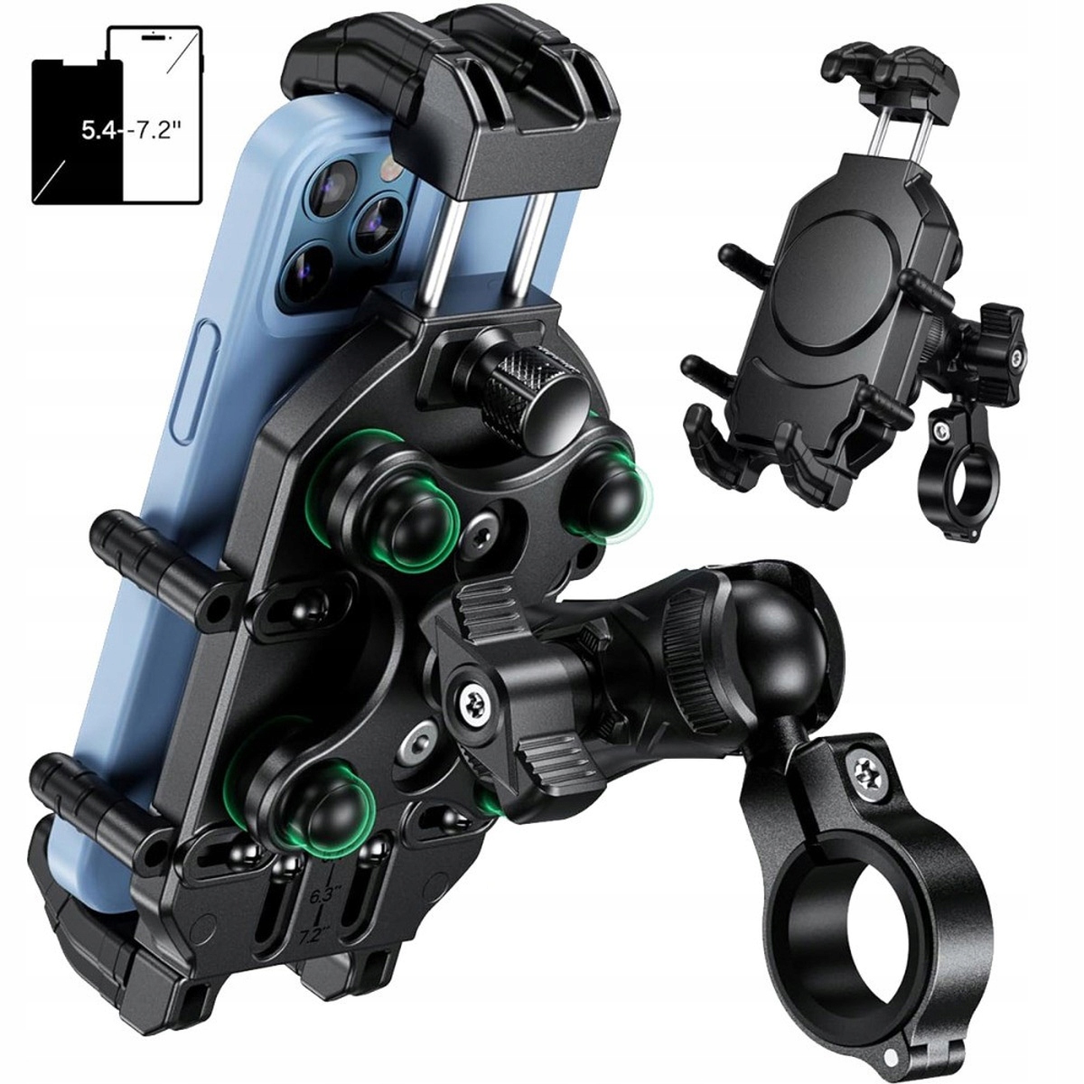 Uchwyt Rowerowy Motocyklowy Na Telefon Kierownicę Stainless Steel Mocny