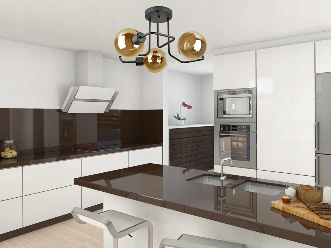 LAMPA SUFITOWA PLAFON ŻYRANDOL LOFT EDISON LED BAL Liczba punktów światła 3