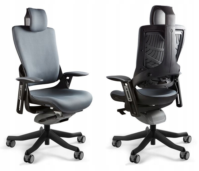 Ergonomiczne Krzesło biurowe Wau czarno-szare Uniq