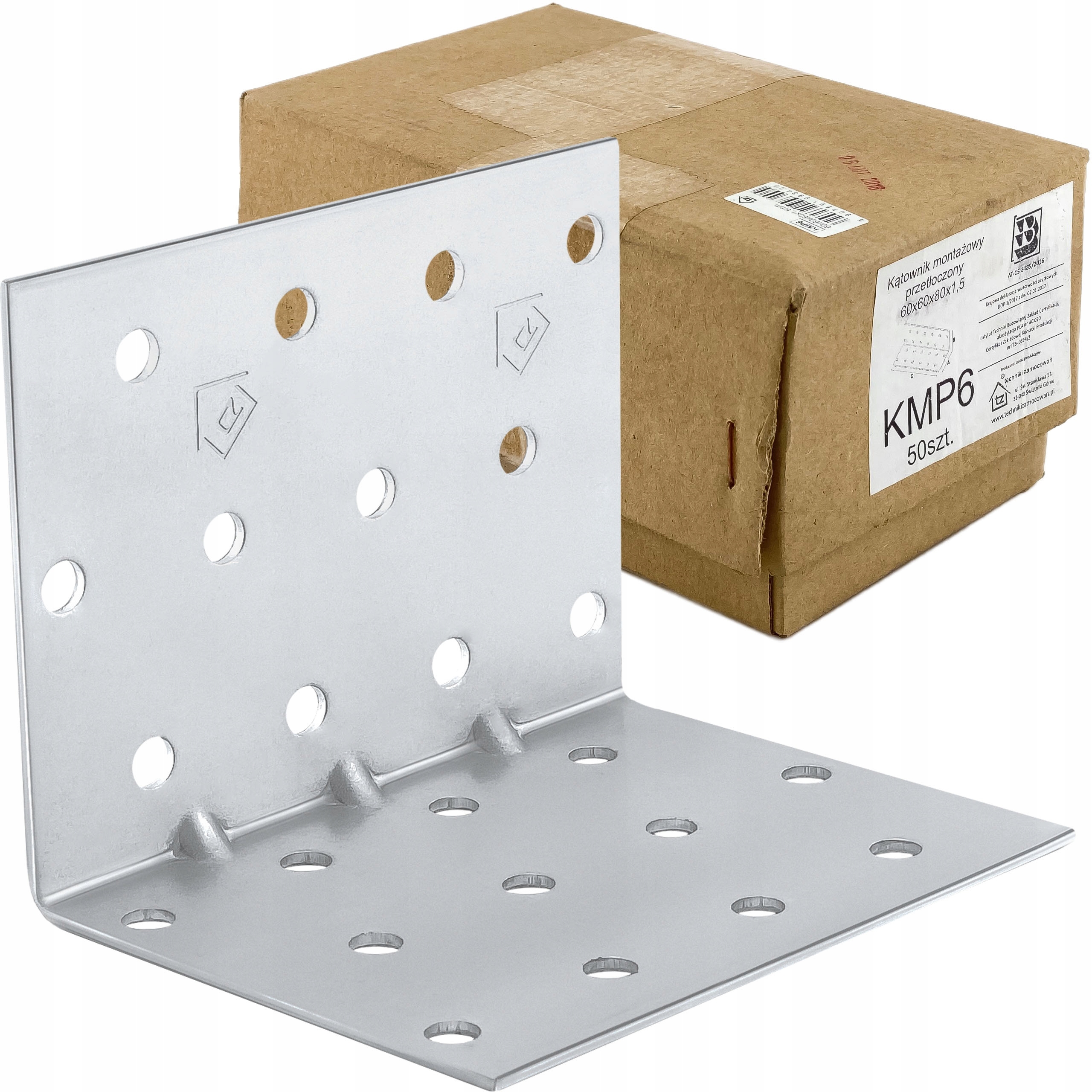 Úhelník montážní průchozí KMP6 60x60x80x1,5 50 Ks