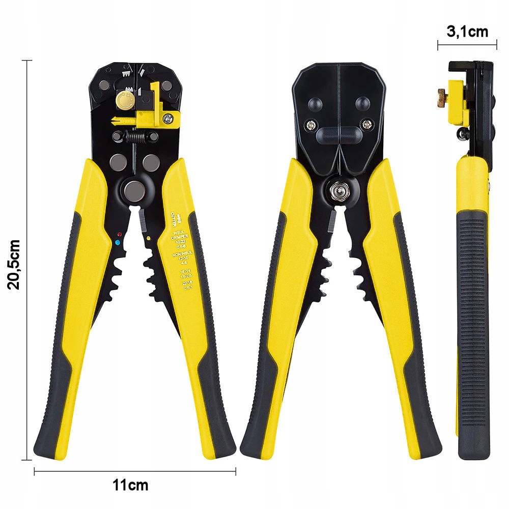 Ściągacz Izolacji Zaciskarka do Przewodów Kabli Minimalny przekrój przewodu 0.5 mm²