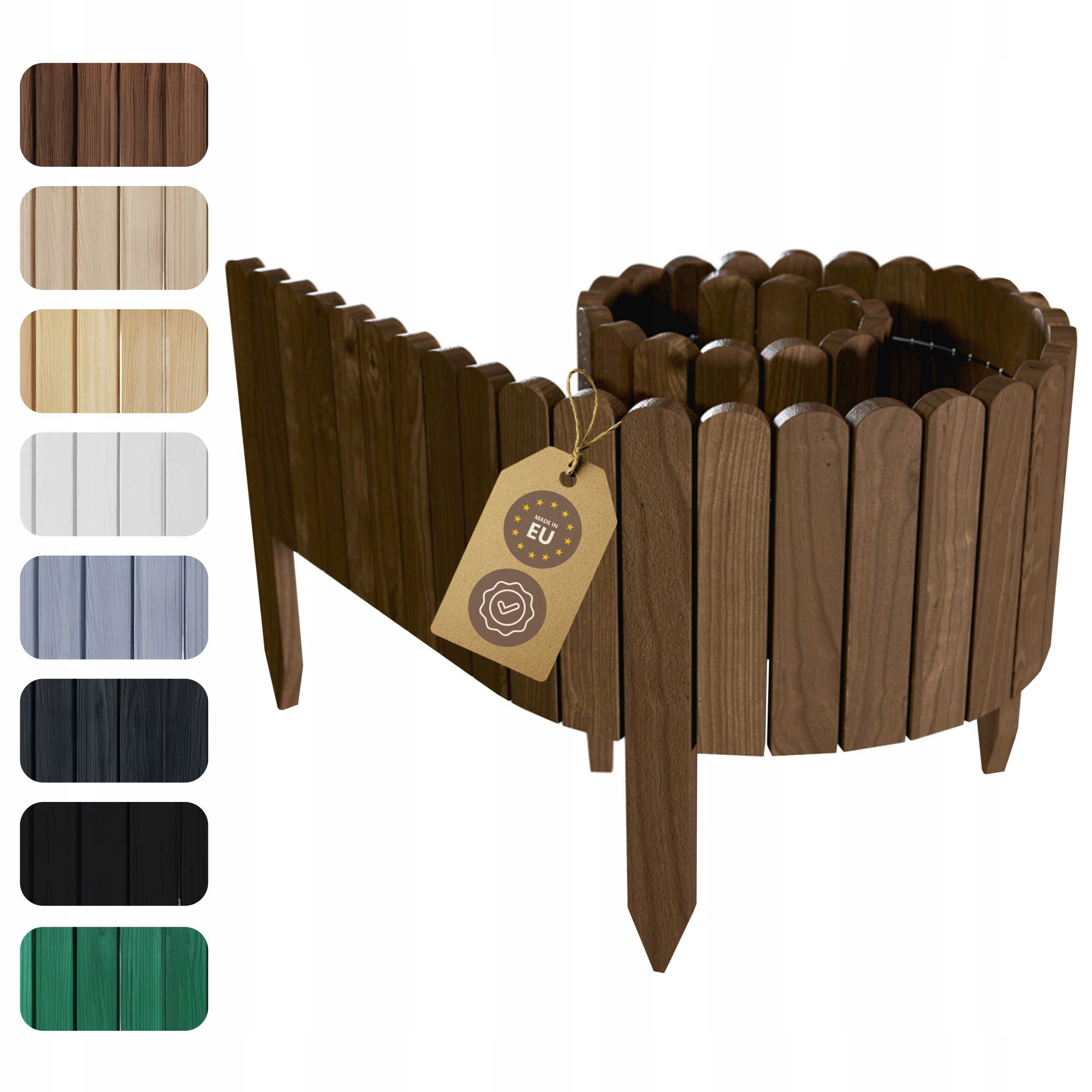 Floranica Zahradní lem 200x20 cm hnědý dřevěný plot